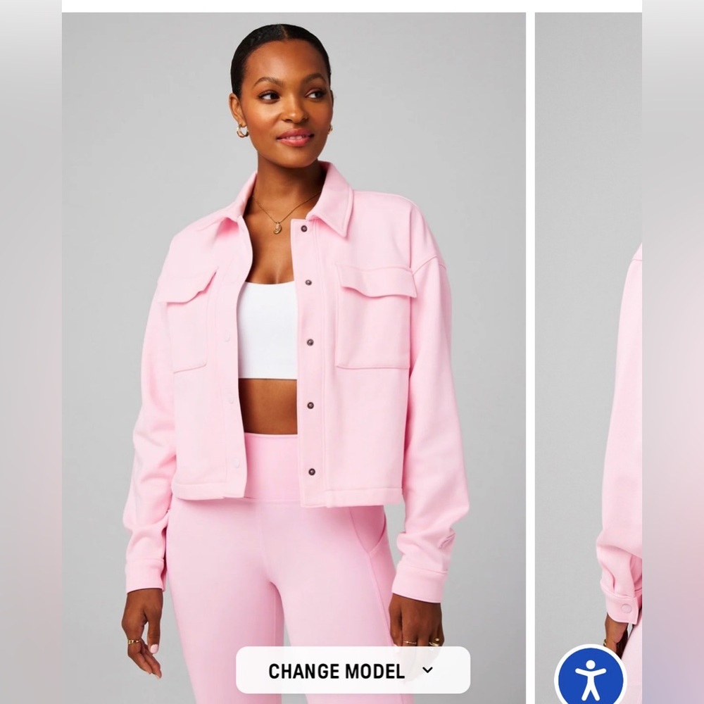 NWT Fabletics Cropped Shirt Jacket